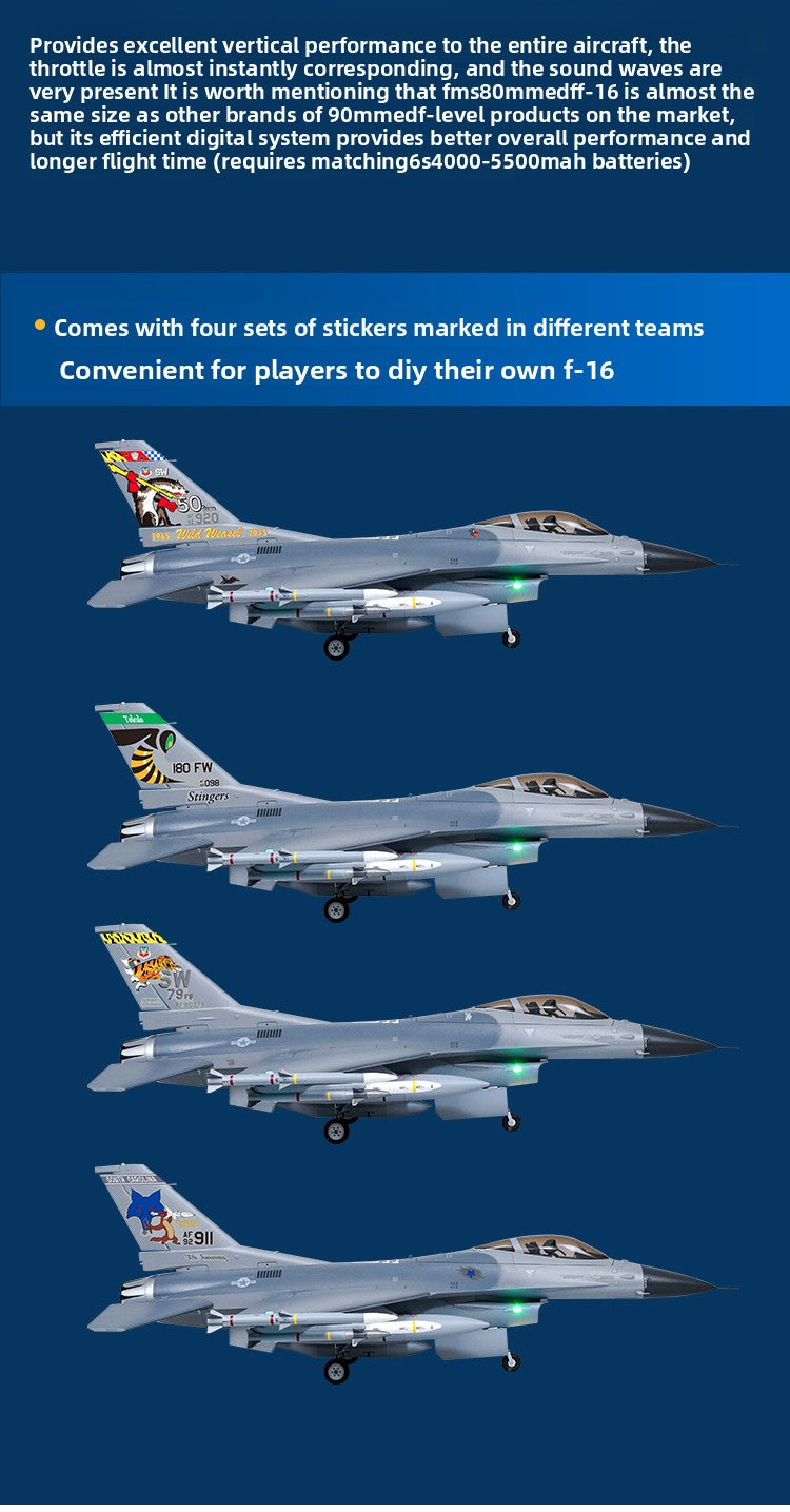 F-16 remote-controlled fixed-wing model aircraft