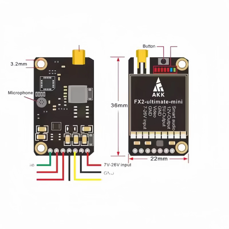AKK FX2-ultimate 1.2W FPV VTX image transmission 5.8G 1200mW video transmission