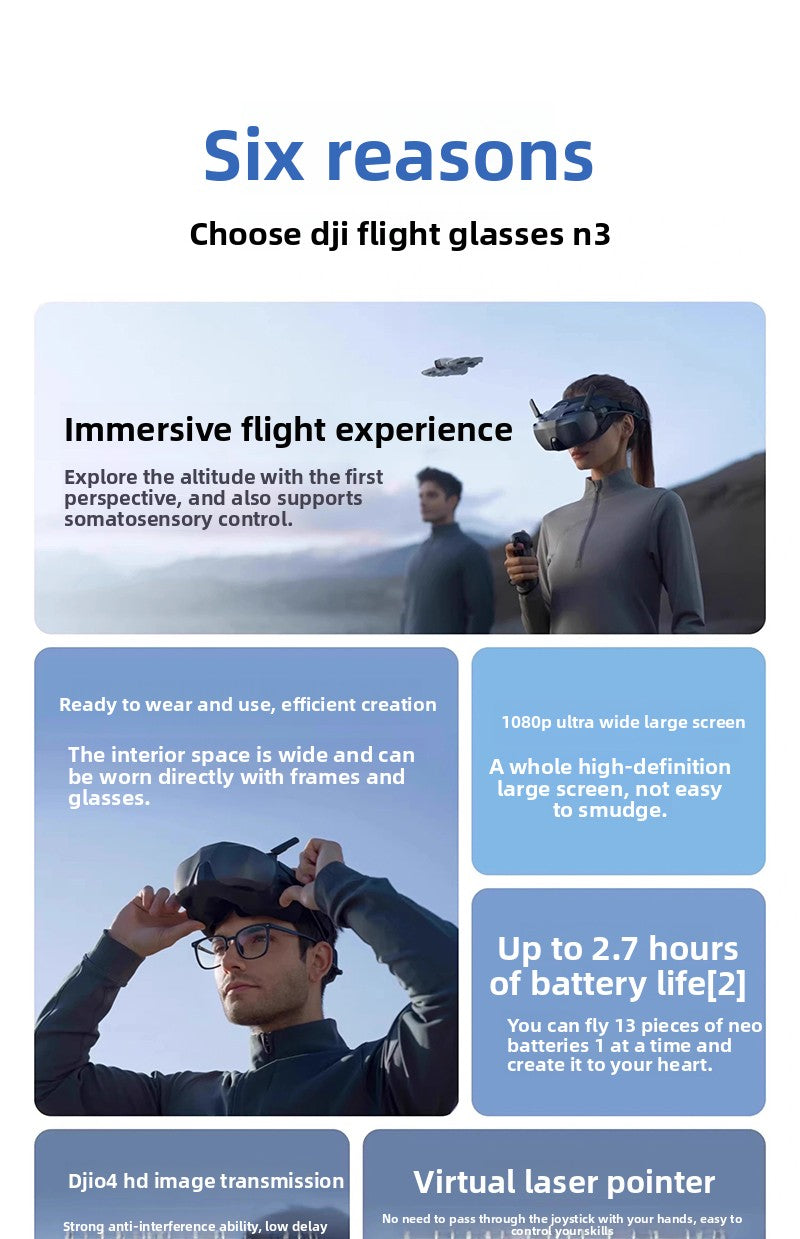 Flying Glasses N3 O4 Transmission FPV Drone Video Glasses HD Digital Transmission Sky Unit
