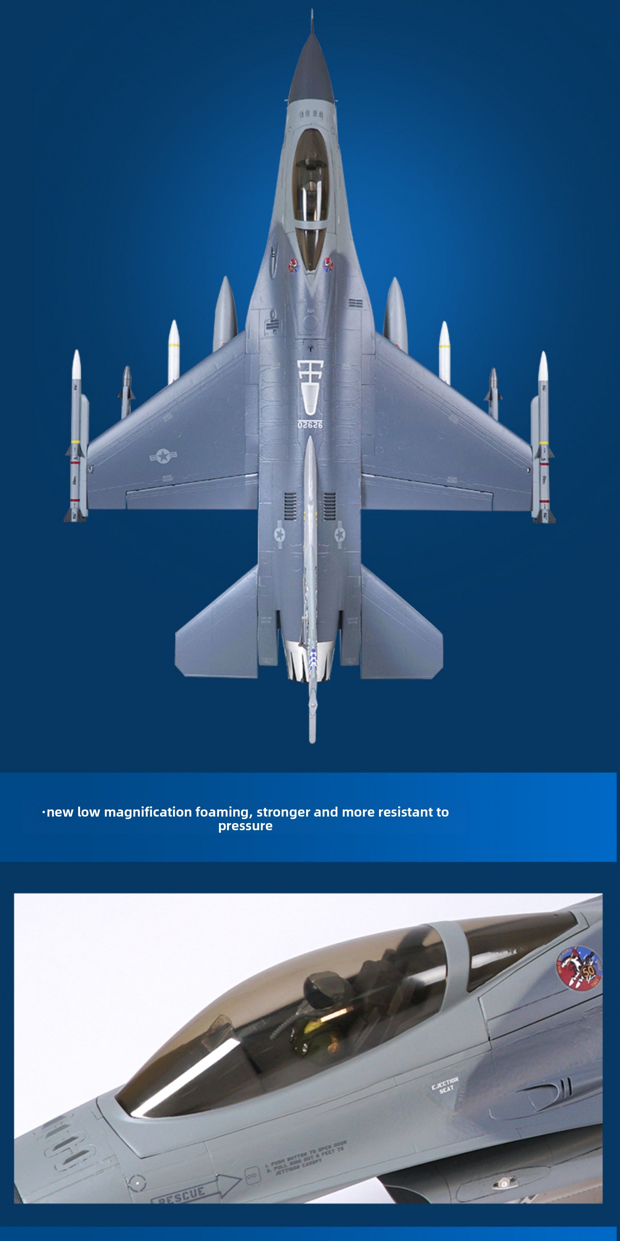 F-16 remote-controlled fixed-wing model aircraft