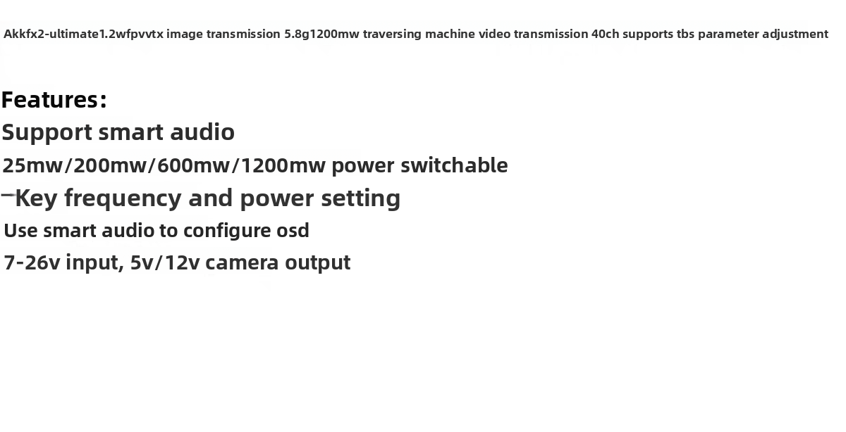 AKK FX2-ultimate 1.2W FPV VTX image transmission 5.8G 1200mW video transmission